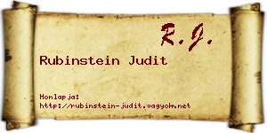 Rubinstein Judit névjegykártya